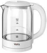 Cana electrica din sticla Oliver Voltz OV51230X, 2200W, 1.7 L, Incalzitor ascuns, Indicator luminos, Baza 360°, Alb
