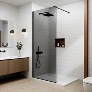 Walk-in Black Perete de duș, cu sticlă fumurie 110, 200cm, 8mm