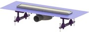 Set rigola dus 55 cm inox cu sita de par si clapeta multistop, Kessel Linearis Compact 550 mm