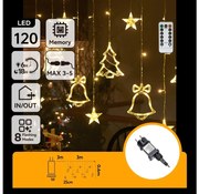 Aigostar - Ghirlandă LED de exterior pentru Crăciun 120xLED/6W/230V/8 funcții 3x0,6m IP44 alb cald+telecomandă