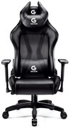 Scaun gaming, ergonomic, masaj pernă lombară, brațe reglabile 2D, piele PU, roți silențioase, rezistent 150 KG, Negru