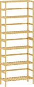 HOMCOM Raft de bambus cu 6 niveluri, cu rafturi reglabile, 60x26x161 cm | Aosom Romania