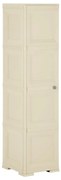 vidaXL Dulap din plastic, 40x43x164 cm, alb angora, design de lemn