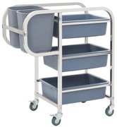 vidaXL Cărucior de bucătărie cu recipiente din plastic, 82x43,5x93 cm