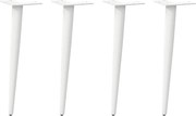 vidaXL Picioare pentru măsuță de cafea, formă conică, 4 buc., alb, 30-31 cm, oțel