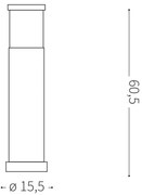 Ideal Lux TRONCO - lampă de exterior 1xE27/42W/230V 60 cm IP65 antracit