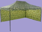 Pavilion de grădină  3x4,5m – din oțel, 2 pereţi laterali, Camuflaj