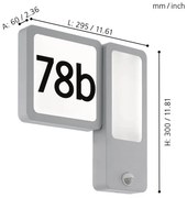 Eglo 97297 - Aplică de perete pentru exterior CHEIRA 2xLED/2,7W + LED/3,6W/230V IP44