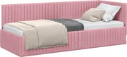 vidaXL Cadru de pat colțar cu headboard Roz 80 cm x 200 cm Catifea