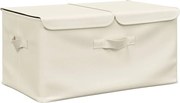 vidaXL Cutie de depozitare, crem, 50x30x25 cm, material textil
