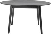 Masă dining rotundă din lemn masiv, negru, cu finisaj mat, 140x76 cm, „Peron"