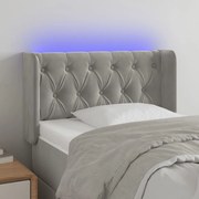 vidaXL Tăblie de pat cu LED, gri deschis, 83x16x78/88 cm, catifea