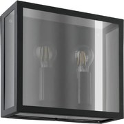 Eglo 31566 - Aplică de perete pentru exterior ALAMONTE SMOKE 2xE27/40W/230V IP44 neagră