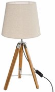 Lampa de masa cu trepied, lemn, 58 cm