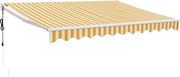 vidaXL Copertină retractabilă automată, galben și alb, 3x2,5 m