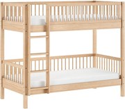 Pat pentru copii în culoare naturală supraetajat din lemn de fag cu somieră 90x200 cm Forrest – Vipack