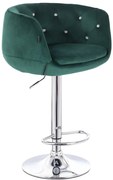 HR333CW Scaun Catifea Verde cu Bază Cromata