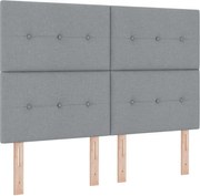 vidaXL Pat cu arcuri cu saltea Gri deschis 140 x 190 cm țesătură