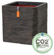 Ghiveci Capi - Jardinieră în formă pătrată 30x30x30 cm - Rib NL - Dark Brown