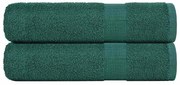 vidaXL Prosoape de duș 2 buc Verde 70x140 cm 360 g/m² 100% bumbac