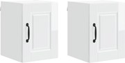vidaXL Dulap de bucătărie cu raft 2 pcs Alb lucios 30 x 31 x 40 cm