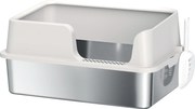 PawHut Litieră Inox, Bord Detasabil, Antimiros | Aosom Romania