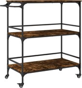 vidaXL Cărucior de bucătărie stejar fumuriu 100,5x50x105 cm lemn