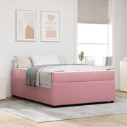 vidaXL Cadru de pat cu saltea cu saltea Roz 140 x 200 cm Catifea