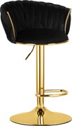 Scaun Bar Magnus Catifea Neagra, Baza Aurie