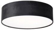 Plafoniera moderna neagra 40 cm cu interior auriu - Drum