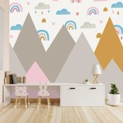 Fototapet - Munții cu curcubee - vector (147x102 cm)