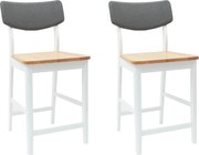 vidaXL Scaune de dining 2 pcs Alb 48 x 49 x 95 cm