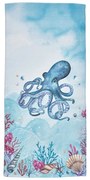 Prosop de plajă albastru din bumbac 76x160 cm Octopus – Catherine Lansfield