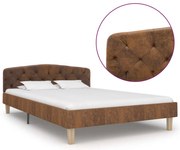 vidaXL Cadru de pat, maro, 120x200 cm, piele întoarsă ecologică