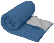 Pilota matlasata pentru toate anotimpurile 140x200 cm din fibra goala, albastra