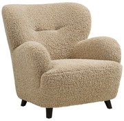 Fotoliu maro deschis cu tapițerie din țesătură bouclé Lunaro – House Nordic