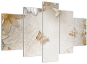 Tablou - Flori cu fluturi (150x105 cm)