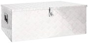 vidaXL Cutie de depozitare, argintiu, 100x55x37 cm, aluminiu