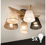 Lustră aplicată Brilagi ANTHONY 5xE14/40W/230V stejar