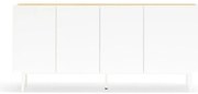 Comodă albă/în culoare naturală joasă cu aspect de lemn de stejar 165x78 cm Arista – Teulat