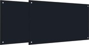 vidaXL Panou de bucătărie 2 pcs Negru 100 x 60 cm sticlă securizată