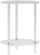 HOMCOM Măsuță Joasă Rotundă cu 2 Niveluri pentru Interior, Măsuță de Cafea din Acrilic, Ø40x50 cm, Transparentă | Aosom Romania