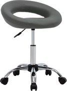 vidaXL Scaun de lucru pivotant, gri, piele ecologică