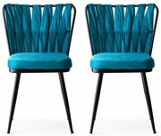 Set de scaune de sufragerie Kusakli Blue, 2 buc., 2 buc.