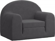 vidaXL Canapea extensibilă pentru copii, antracit, pluș moale