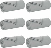 vidaXL Pături de aruncat 6 pcs Gri 170 x 130 cm Molton