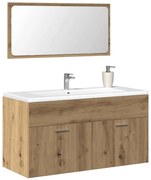 vidaXL Dulap de baie cu oglindă Artisan Stejar lemn prelucrat