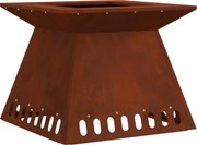 vidaXL Cuptor de foc Maro 48 x 48 x 40 cm Oțel rezistent de intemperii