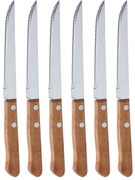 Set de 6 cuțite de friptură din oțel inoxidabil cumâner din lemn