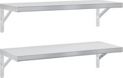 vidaXL Rafturi de perete, 2 buc., 75x30 cm, argintiu, oțel inoxidabil